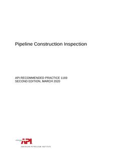 API RP 1169 API RP 1169