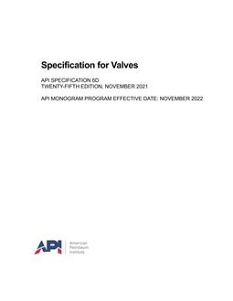 API Spec 6D API Spec 6D