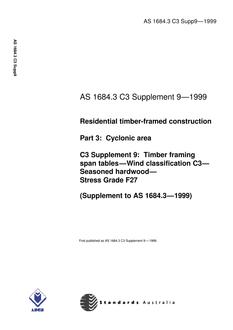 AS 1684.3 C3 SUPP 9-1999