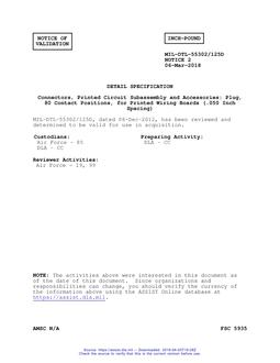 MIL MIL-DTL-55302/125D Notice 2 - Validation 2