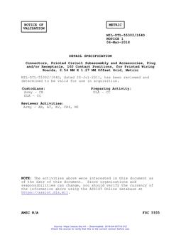 MIL MIL-DTL-55302/164D Notice 1 - Validation 1