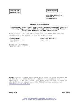 MIL MIL-DTL-83503/24C Notice 1 - Validation 1