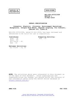 MIL MIL-DTL-83723/65F Notice 1 - Validation 1