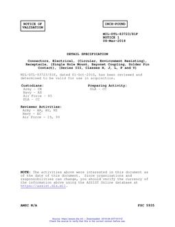 MIL MIL-DTL-83723/81F Notice 1 - Validation 1