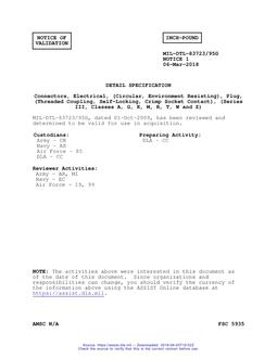 MIL MIL-DTL-83723/95G Notice 1 - Validation 1
