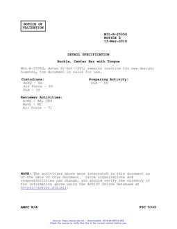 MIL MIL-B-2505G Notice 2 - Validation 1