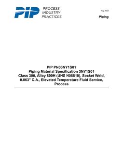 PIP PN03NY1S01 PIP PN03NY1S01